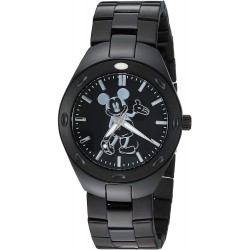 Disney Men's Mickey Mouse Analog-Quartz Watch with Stainless-Steel Strap, Black, 20 (Model: WDS000627)