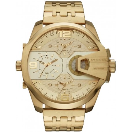 Diesel DZ7447 Gold Tone Stainless Steel Gold Chronograph Dial Uber Chief Three Hand Men's Watch
