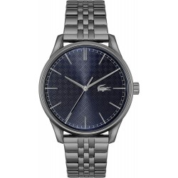 Lacoste Men's Vienna Stainless Steel Quartz Watch with Ionic Plated Grey Steel Strap, Gray, 20 (Model: 2011191)