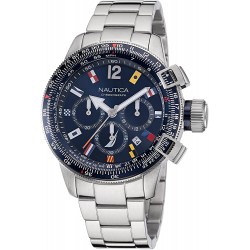 Nautica Men's Quartz Stainless Steel Strap, Silver, 22 Casual Watch (Model: NAPBFF106)