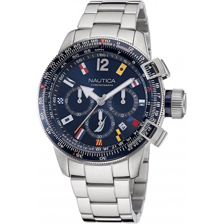 Nautica Men's Quartz Stainless Steel Strap, Silver, 22 Casual Watch (Model: NAPBFF106)
