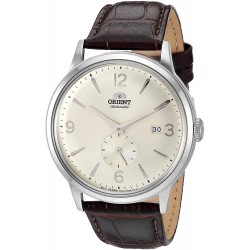 Orient Men's "Bambino Small Seconds" Japanese-Automatic Watch with Leather Strap, 21 mm