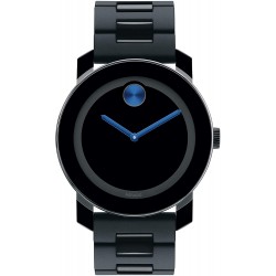 Movado Men's BOLD TR90 Watch with a Sunray Dot Black Dial, Black/Blue (Model 3600099)