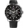 Tommy Hilfiger Men's Stainless Steel Quartz Watch with Leather Strap, Black, 22 (Model: 1791964)