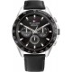 Tommy Hilfiger Men's Stainless Steel Quartz Watch with Leather Strap, Black, 22 (Model: 1791964)
