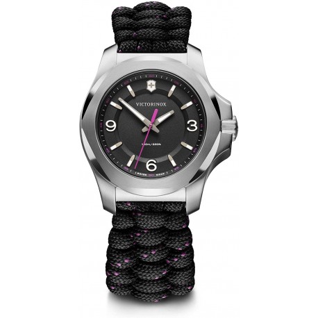 Victorinox I.N.O.X. V, Black dial, Silver Bezel, Black Paracord Strap