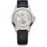 Victorinox Alliance Watch with Silver Dial and Black Leather Strap