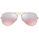 Ray-Ban AVIATOR LARGE METAL - GOLD Frame / Crystal Brown Pink Silver Mirror Lenses 62mm