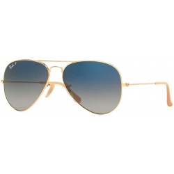 Ray-Ban womens RB3025 Polarized sunglasses, Gold Frame/Gradient Blue Polarized Lens 001/78, Medium US