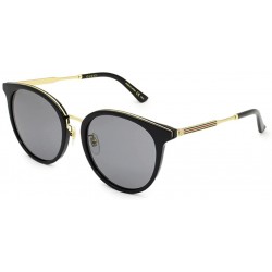 Gucci GG 0204SK 001 Black Plastic Fashion Sunglasses Grey Lens, 56-20-150