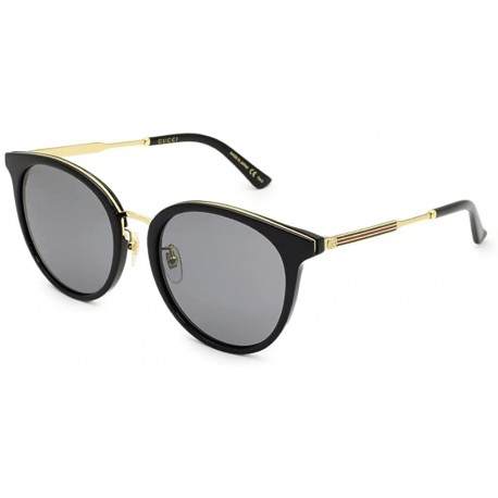 Gucci GG 0204SK 001 Black Plastic Fashion Sunglasses Grey Lens, 56-20-150
