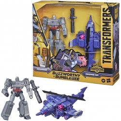 TRANSFORMERS Buzzworthy Bumblebee Cyberverse Spark Armor Elite Class Megatron Action Figures