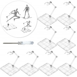 XISTEST Action Figure Stand, 8 PCS Assembly Action Figure Display Holder Base Doll Model Support Stand Compatible with HG RG SD SHF Gundam 1/144 Toy w