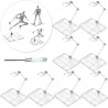 XISTEST Action Figure Stand, 8 PCS Assembly Action Figure Display Holder Base Doll Model Support Stand Compatible with HG RG SD SHF Gundam 1/144 Toy w