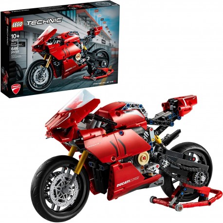LEGO Technic Ducati Panigale V4 R 42107 Motorcycle Toy Building Kit, Build A Model Motorcycle, Featuring Gearbox and Suspension (646 Pieces),