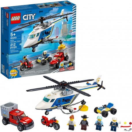 LEGO City Police Helicopter Chase 60243 Police Playset, Building Sets for Kids (212 Pieces)