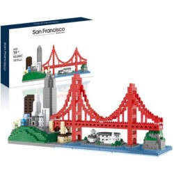 Gift Architecture Skylines: San Francisco Model Building Set Model Kit and Gift for Kids and Adults ,Micro Mini Block 1610pieces ?with Color Package B