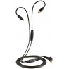 GranVela A8 Replacement Stereo Audio Cable with Microphone, Memory Wire,Compatible with Meeaudio M6 Pro Earbuds- Black