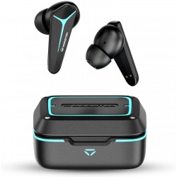 Monster Mission V1 Wireless Earbuds, Bluetooth 5.0 Built-in Mic Noise Cancelling Gaming Earbuds, Cool Light Effects with Music & Game Modes, 48ms Ultr