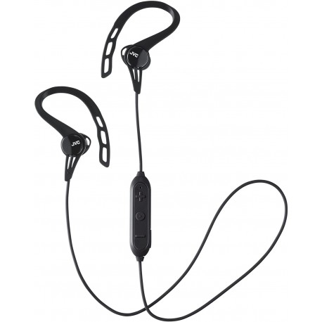 JVC Wireless Sports Ear Clip Headphones, Bluetooth Connectivity, Sweat Proof IPX2, Pivot Motion Fit - HAEC20BTB (Black)