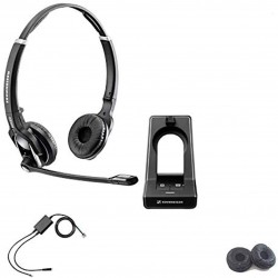 Sennheiser SD PRO2 - Deskphone Cordless Headset Bundle For PC/MAC, Polycom EHS included | Compatible SoundPoint Phones: IP 335, IP 430, IP 450, IP 550