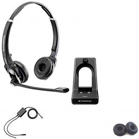 Sennheiser SD PRO2 - Deskphone Cordless Headset Bundle For PC/MAC, Polycom EHS included | Compatible SoundPoint Phones: IP 335, IP 430, IP 450, IP 550