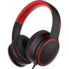 RORSOU R10 On-Ear Headphones with Microphone, Lightweight Folding Stereo Bass Headphones with 1.5M No-Tangle Cord, Portable Wired Headphones for Smart