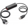 Poly (Plantronics + Polycom) Plantronics - Electronic Hook Switch APU-76 (Poly) - Cable for DECT and 900 MHz Headset - One Touch Call Control, Black (