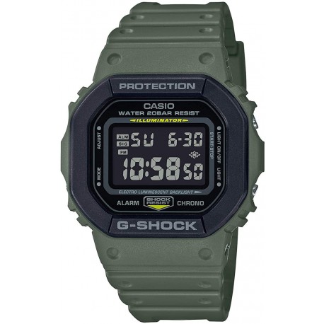 Watch Casio DW5610SU-3 Men G-Shock Square Army Green Resi
