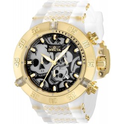 Reloj 37328 Invicta Men's 50mm Subaqua Chronograph White Gold Black Skull Dial Watch