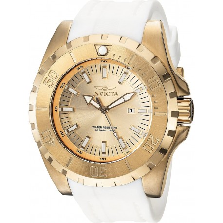 Reloj 23740 Invicta Men's Pro Diver Stainless Steel Quartz Watch Polyurethane Strap, Green, Gold, 26 Model 23738,
