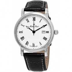Reloj H611251ABR Mathey Tissot City White Dial Black Leather Men's Watch