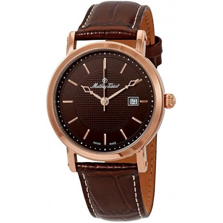 Reloj H611251PM Mathey Tissot City Brown Dial Leather Men's Watch