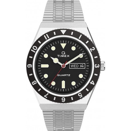 Reloj TW2U61800 Timex Men's Q Reissue Quartz Watch Stainless Steel Strap, Silver, 20 Model