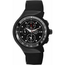 Reloj SNAD45P2 Seiko Men's Streamline Black Rubber Strap Chronograph Alarm Watch