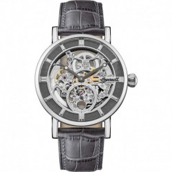 Reloj Die Herald Ingersoll Men's The Automatic Watch Skeleton Dial Grey Leather Strap I00402