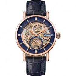 Reloj Die Herald Ingersoll The Mens 49mm Automatic Watch Blue Analogue Display, Dark Leather Strap I00407.