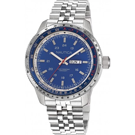 Reloj NAPP39S24 Nautica Men's Quartz Stainless Steel Strap, Silver, 22 Casual Watch Model