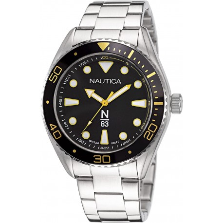 Reloj NAPFWS223 Nautica Men's Quartz Stainless Steel Strap, Silver, 22 Casual Watch Model