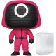 Figura Squid Game Masked Worker Funko Pop! Vinyl Figure Bundled Compatible Pop Box Protector Case , Multicolor, 3.75 inches