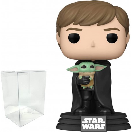 Figura Star Wars Luke Child Funko Pop Protector Bundle Mandalorian Figurine 3.75 Inch PET Clear Plastic Case for Collectible