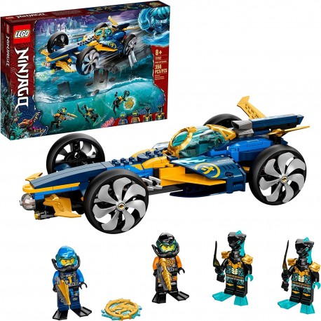 LEGO NINJAGO Ninja Sub Speeder 71752 Building Kit Amphibious Car Toy Cole Jay Minifigures New 2021 356 Pieces