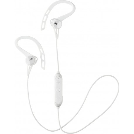 Audífonos JVC Wireless Sports Ear Clip Headphones, Bluetooth Connectivity, Sweat Proof IPX2, Pivot Motion Fit HAEC20BTW White