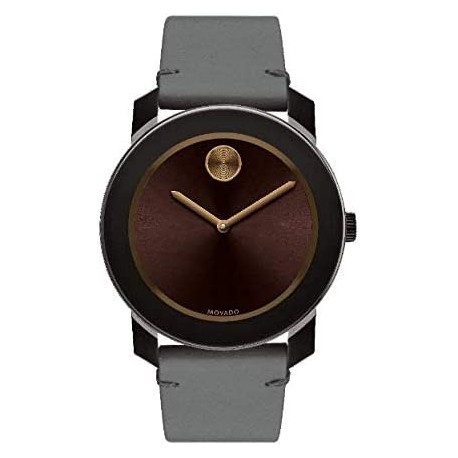 Reloj 3600455 Movado Bold, TR90 Brown Stainless Steel Case, Dial, Grey Leather Strap, Men,