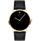 Reloj 0607591 Movado Men's Signature Yellow Gold Watch Concave Dot Museum Dial, Black Strap Model