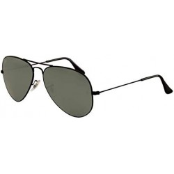 Gafas Ray Ban RB3025 Aviator Large Metal Sunglasses Shiny Black Crystal Grey Mirror 58mm
