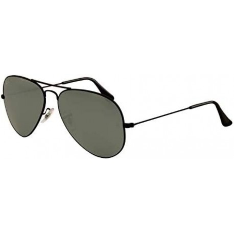 Gafas Ray Ban RB3025 Aviator Large Metal Sunglasses Shiny Black Crystal Grey Mirror 58mm