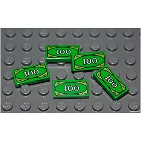 LEGO Batman x5 Green Money Tile City $100 Dollar Bill Bank Cash Minifigure New