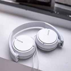 Audífonos SONY Over On Ear Best Stereo Extra Bass Portable Headphones Headset for Apple iPhone iPod Samsung Galaxy mp3 Player 3.5mm Jack Plug Cell Phone White