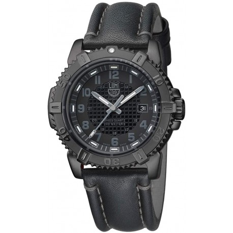 Watch Luminox Modern Mariner Black Dial SS Leather Quartz Ho (Importación USA)